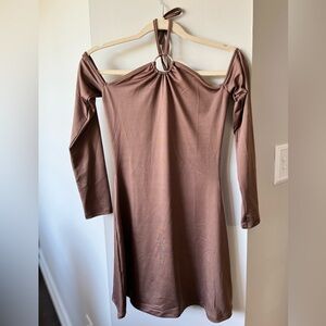 Chic Brown Long Sleeve Dress